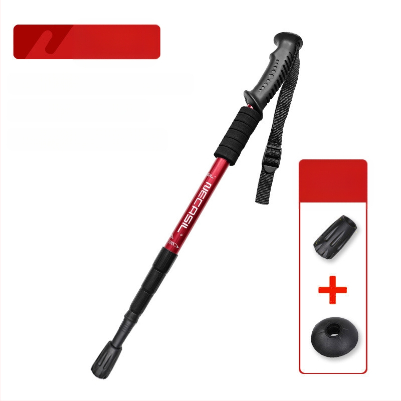 Alpinizmo personalo lazda iš anglies pluošto teleskopinės sulankstomos lazdos, profesionali lauko žygių kalnų laipiojimo įranga, neslystanti ramentė