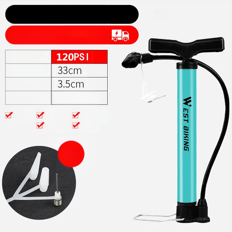 „West Rider“ aukšto slėgio siurblys kalnų dviračiui, nešiojamam automobiliui, krepšiniui, akumuliatoriui, automobiliui, motociklui, siurbliui