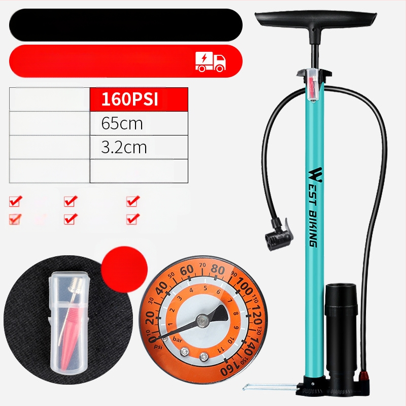 „West Rider“ aukšto slėgio siurblys kalnų dviračiui, nešiojamam automobiliui, krepšiniui, akumuliatoriui, automobiliui, motociklui, siurbliui