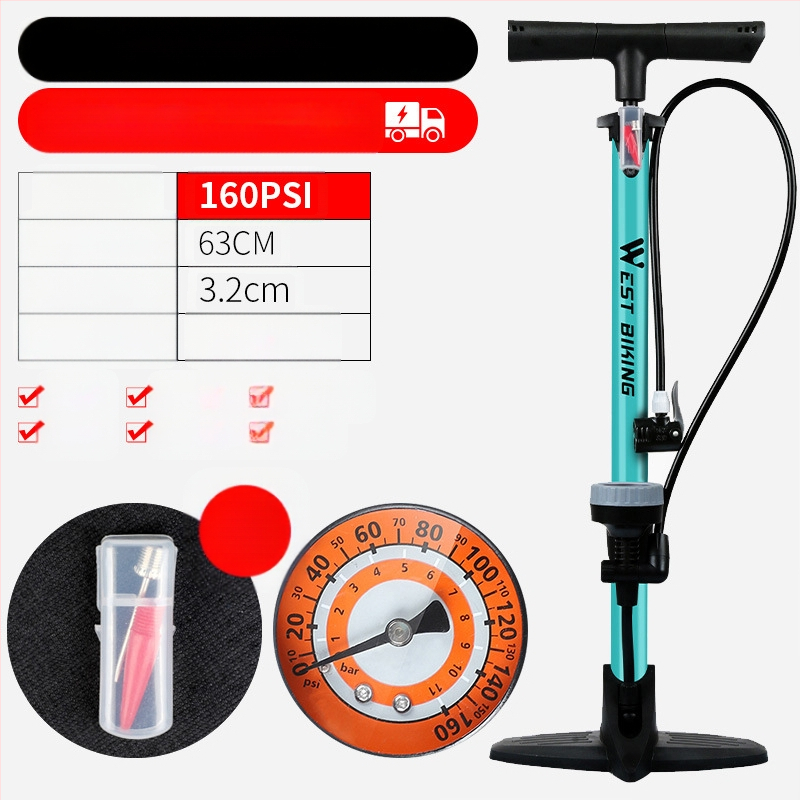 „West Rider“ aukšto slėgio siurblys kalnų dviračiui, nešiojamam automobiliui, krepšiniui, akumuliatoriui, automobiliui, motociklui, siurbliui