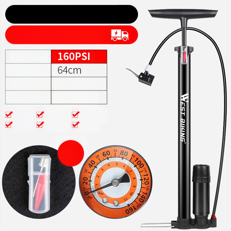 „West Rider“ aukšto slėgio siurblys kalnų dviračiui, nešiojamam automobiliui, krepšiniui, akumuliatoriui, automobiliui, motociklui, siurbliui