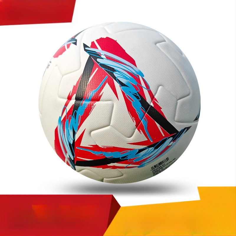 Naujas Nr. 5 futbolo sprogimui atsparus dilimui atsparus PU besiūlis terminio sujungimo suaugusiųjų studentų žaidimo treniruočių kamuolys, didmeninė prekyba sandėlyje
