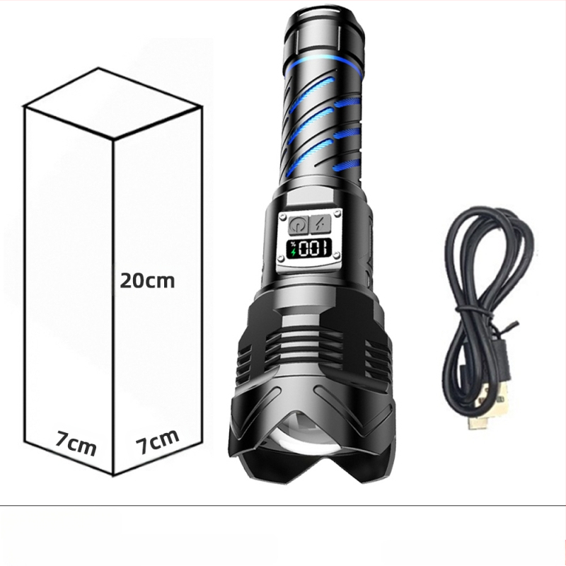 Piiriüleselt müüdavad alumiiniumisulamist taskulampide tootjad hulgimüügis multifunktsionaalne suure luumeniga laadiv välistingimustes kasutatav tugeva valgusega LED-taskulamp