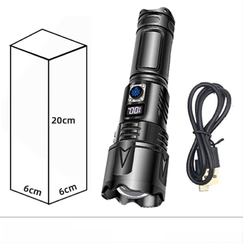 Piiriüleselt müüdavad alumiiniumisulamist taskulampide tootjad hulgimüügis multifunktsionaalne suure luumeniga laadiv välistingimustes kasutatav tugeva valgusega LED-taskulamp