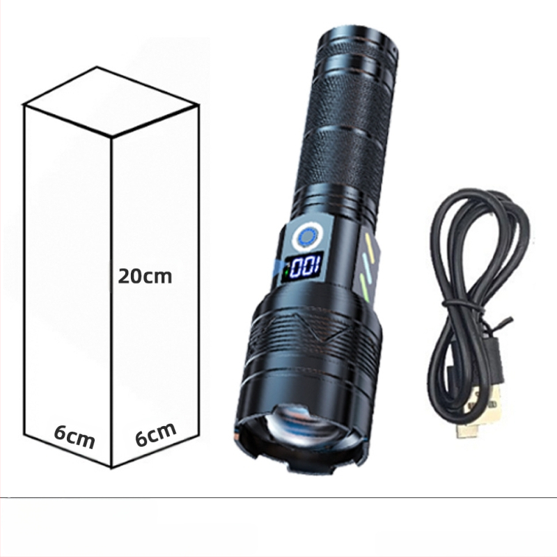 Piiriüleselt müüdavad alumiiniumisulamist taskulampide tootjad hulgimüügis multifunktsionaalne suure luumeniga laadiv välistingimustes kasutatav tugeva valgusega LED-taskulamp