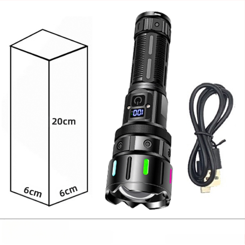 Piiriüleselt müüdavad alumiiniumisulamist taskulampide tootjad hulgimüügis multifunktsionaalne suure luumeniga laadiv välistingimustes kasutatav tugeva valgusega LED-taskulamp