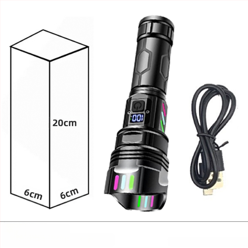 Piiriüleselt müüdavad alumiiniumisulamist taskulampide tootjad hulgimüügis multifunktsionaalne suure luumeniga laadiv välistingimustes kasutatav tugeva valgusega LED-taskulamp