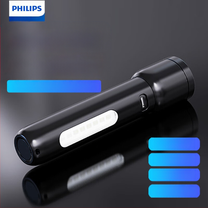 „Philips“ galingas, itin ryškus, ABS medžiagos teleskopinis, priartinantis žibintuvėlis su šoniniais žibintais, skirtas lauko sąlygoms ir didelio nuotolio nešiojamam žibintuvėliui.