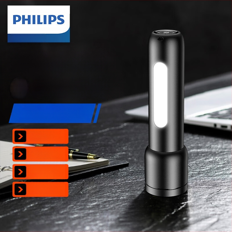 „Philips“ galingas, itin ryškus, ABS medžiagos teleskopinis, priartinantis žibintuvėlis su šoniniais žibintais, skirtas lauko sąlygoms ir didelio nuotolio nešiojamam žibintuvėliui.