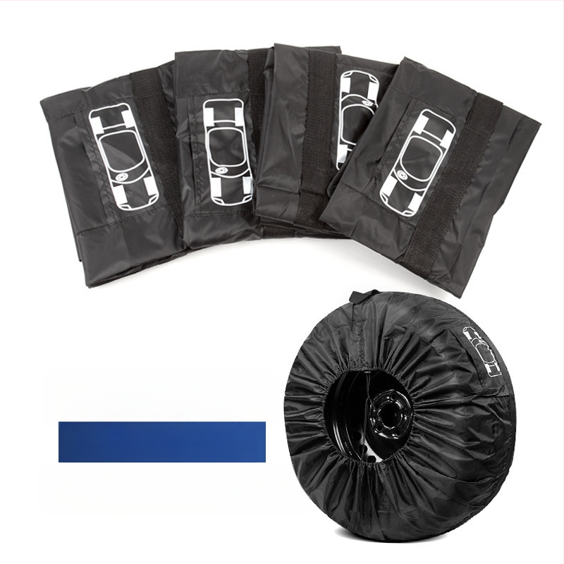 Трансгранична гореща разпродажба, калъф за гума от 190T полиестер и тафта, калъф за резервна гума за кола, чанта за съхранение на зимни гуми, защитен калъф за колело