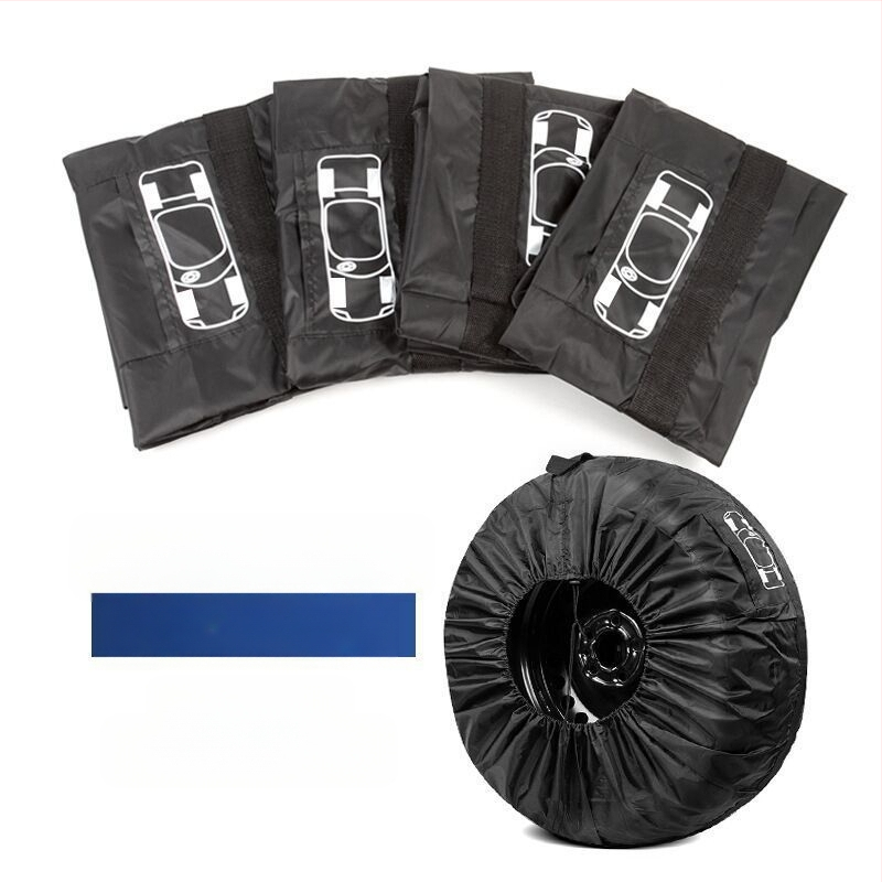 Трансгранична гореща разпродажба, калъф за гума от 190T полиестер и тафта, калъф за резервна гума за кола, чанта за съхранение на зимни гуми, защитен калъф за колело
