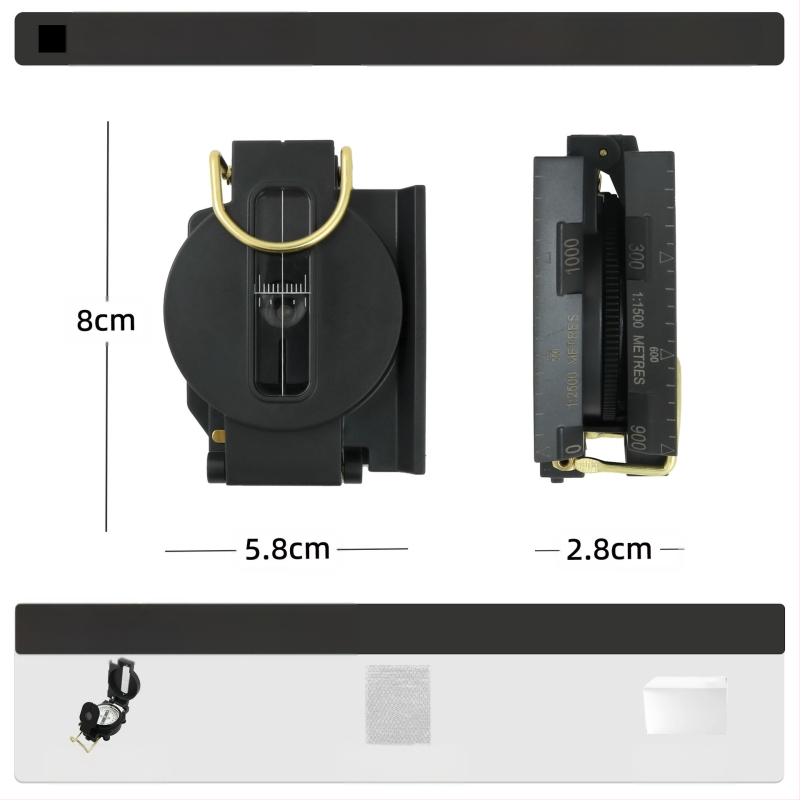 Välistingimustes kasutatav multifunktsionaalne kompass telkimiseks, maastikul kasutamiseks, põhjapoolse geoloogia kompass, Ameerika sõduri lahinguvarustus, metall