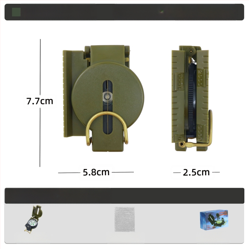 Välistingimustes kasutatav multifunktsionaalne kompass telkimiseks, maastikul kasutamiseks, põhjapoolse geoloogia kompass, Ameerika sõduri lahinguvarustus, metall