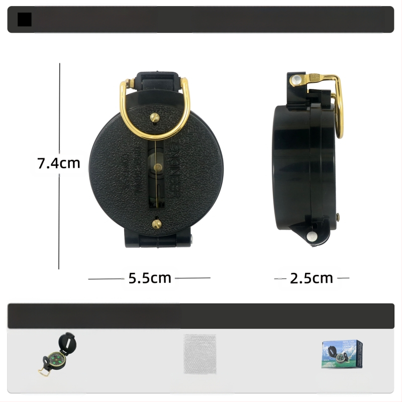 Välistingimustes kasutatav multifunktsionaalne kompass telkimiseks, maastikul kasutamiseks, põhjapoolse geoloogia kompass, Ameerika sõduri lahinguvarustus, metall