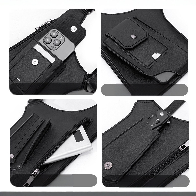 Taktikai mellkastáska Új férfi retró hátizsák hónalj multifunkcionális válltáska kültéri sport mellénytáska mobiltelefon táska