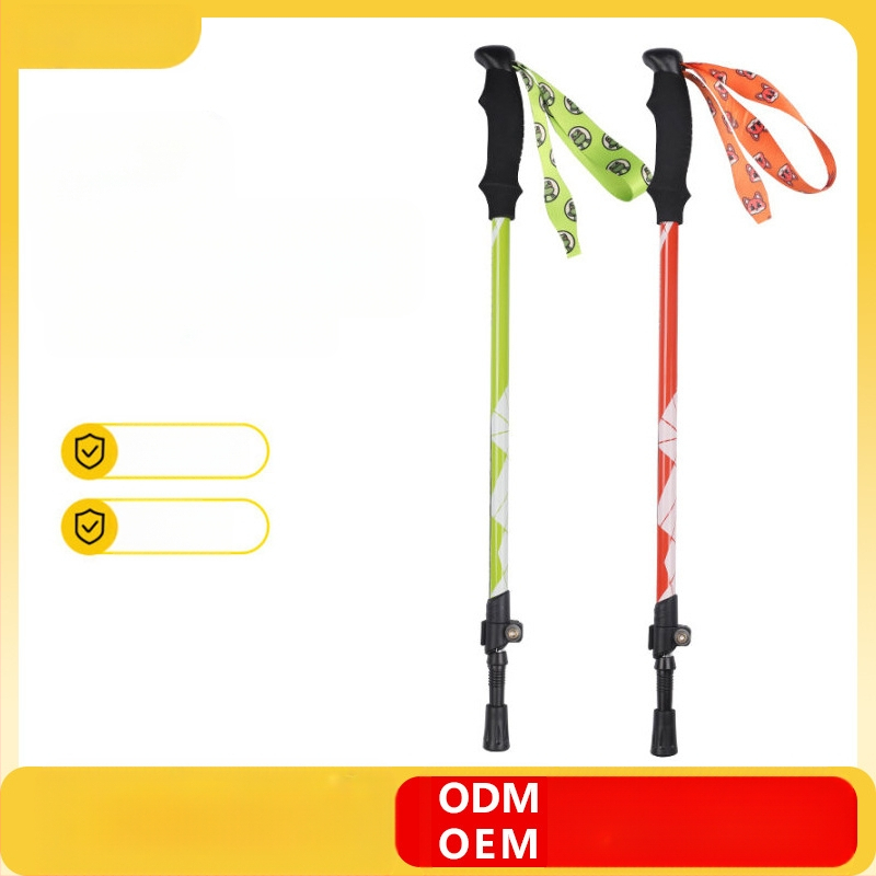 [Gamyklinis] Vaikiškas alpenstock lazdelės sulankstomas neslystantis aliuminio lydinio ramentas daugiafunkcis žygio vienetinis kartos didmeninė prekyba
