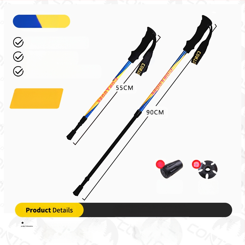 [Gamyklinis] Vaikiškas alpenstock lazdelės sulankstomas neslystantis aliuminio lydinio ramentas daugiafunkcis žygio vienetinis kartos didmeninė prekyba