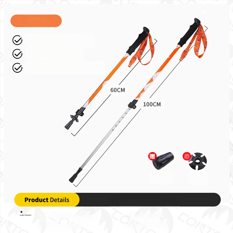 [Gamyklinis] Vaikiškas alpenstock lazdelės sulankstomas neslystantis aliuminio lydinio ramentas daugiafunkcis žygio vienetinis kartos didmeninė prekyba