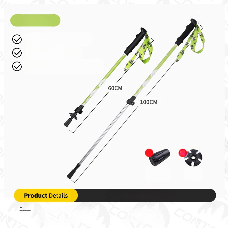 [Gamyklinis] Vaikiškas alpenstock lazdelės sulankstomas neslystantis aliuminio lydinio ramentas daugiafunkcis žygio vienetinis kartos didmeninė prekyba
