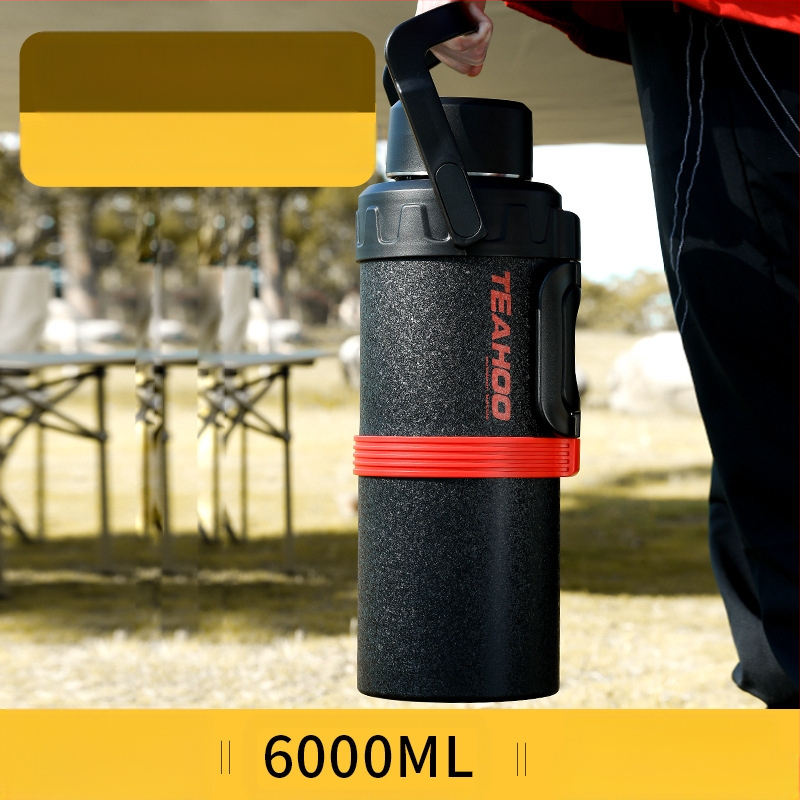 „Qihu Thermos“ didelės talpos 6 litrų termosas, nešiojamas automobilio lauko termosas, pagamintas iš 316 nerūdijančio plieno