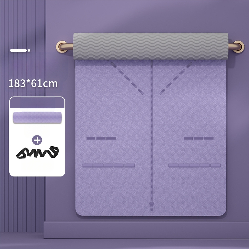 Jogos kilimėlis su nemokamu pristatymu, praplatintas, 80 cm, neslystantis, 0,6 mm jogos kilimėlis pradedantiesiems, jogos namams.