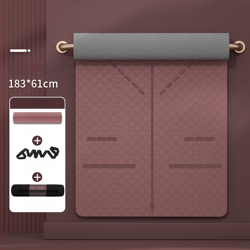 Jogos kilimėlis su nemokamu pristatymu, praplatintas, 80 cm, neslystantis, 0,6 mm jogos kilimėlis pradedantiesiems, jogos namams.