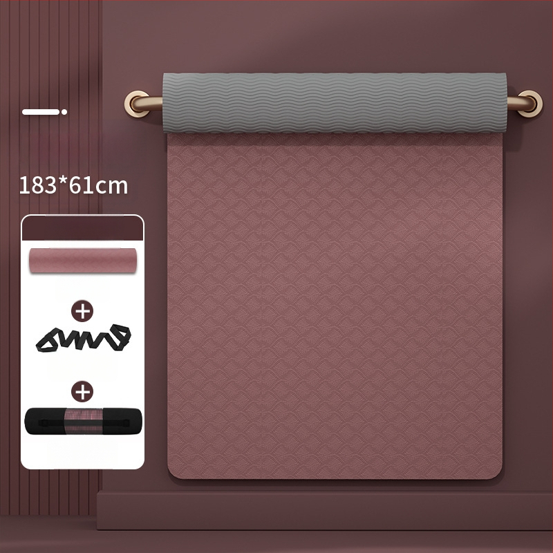 Jogos kilimėlis su nemokamu pristatymu, praplatintas, 80 cm, neslystantis, 0,6 mm jogos kilimėlis pradedantiesiems, jogos namams.