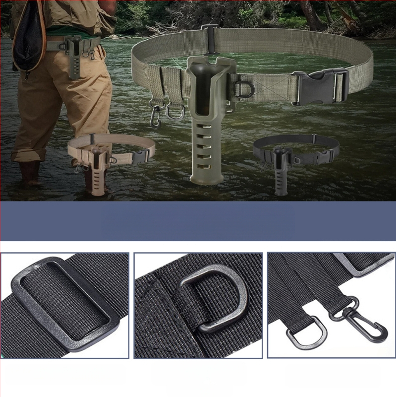 Didmeninė prekyba meškerės diržo laikikliu „Luya“ juosmens laikiklis smėlio spalvos žvejybos įrankių meškerės laikiklis juosmens diržo laikikliu