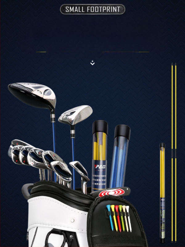 PGM Нов сгъваем стик за голф, индикатор за посока, спомагателен коректор, люлка, консумативи за начинаещи