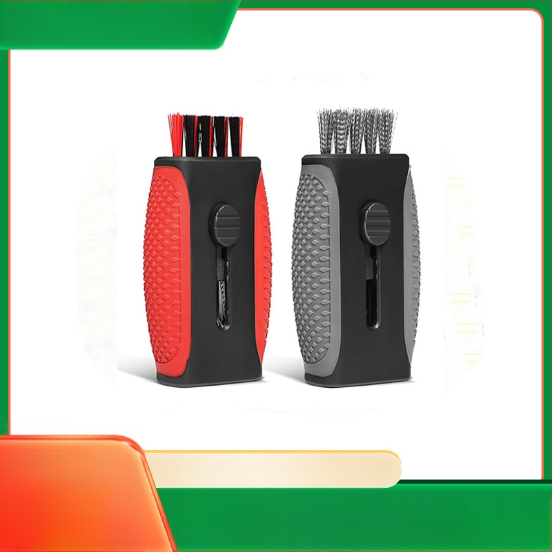 Prenosná čistiaca kefa dva v jednom, dodávatelia cezhraničných výrobcov, čistiaca kefa na golfové palice, výrobcovia čistiacich kefiek na mieste