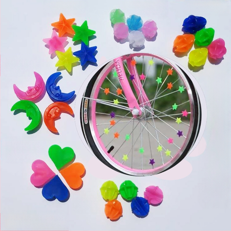 Laste jalgratta kodarate kaunistus lille värviliste helmestega tähtkuu liblikas mägiratta jalgratta ratta velje kaunistus