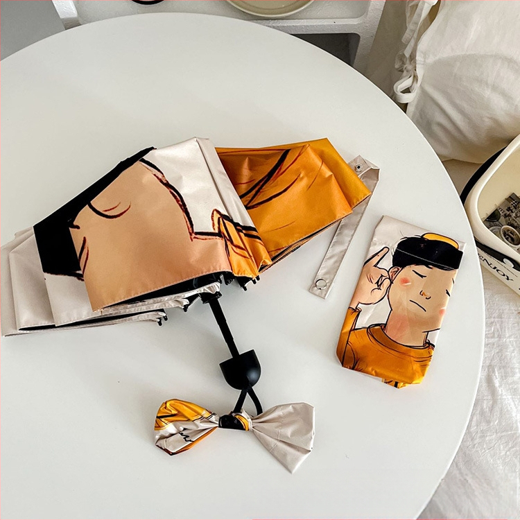 Animacinių filmukų „Panda“ skėtis moterims, juodas guminis, apsaugantis nuo saulės, apsaugantis nuo UV spindulių, nuo saulės, saulėtas ir lietus, dvigubos paskirties, itin lengvas, nešiojamas, sulankstomas fabrikas