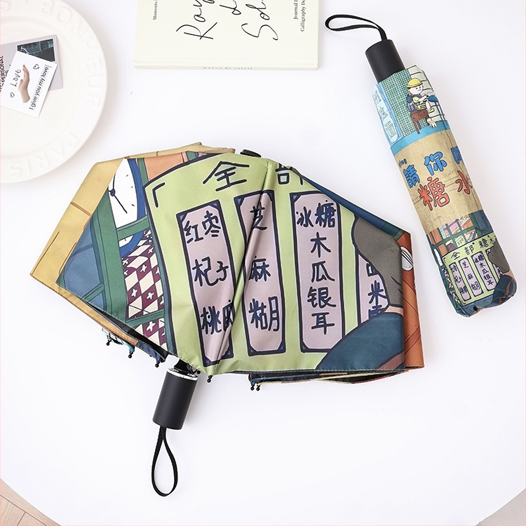 Animacinių filmukų „Panda“ skėtis moterims, juodas guminis, apsaugantis nuo saulės, apsaugantis nuo UV spindulių, nuo saulės, saulėtas ir lietus, dvigubos paskirties, itin lengvas, nešiojamas, sulankstomas fabrikas