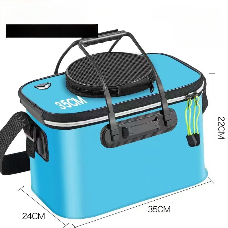 Kaasaskantav kalaämber kaanega hapnikupumbaga EVA paksendatud kalaämber eluskala kast kokkupandav kaasaskantav eluskalaämber looduslikuks kalapüügiks