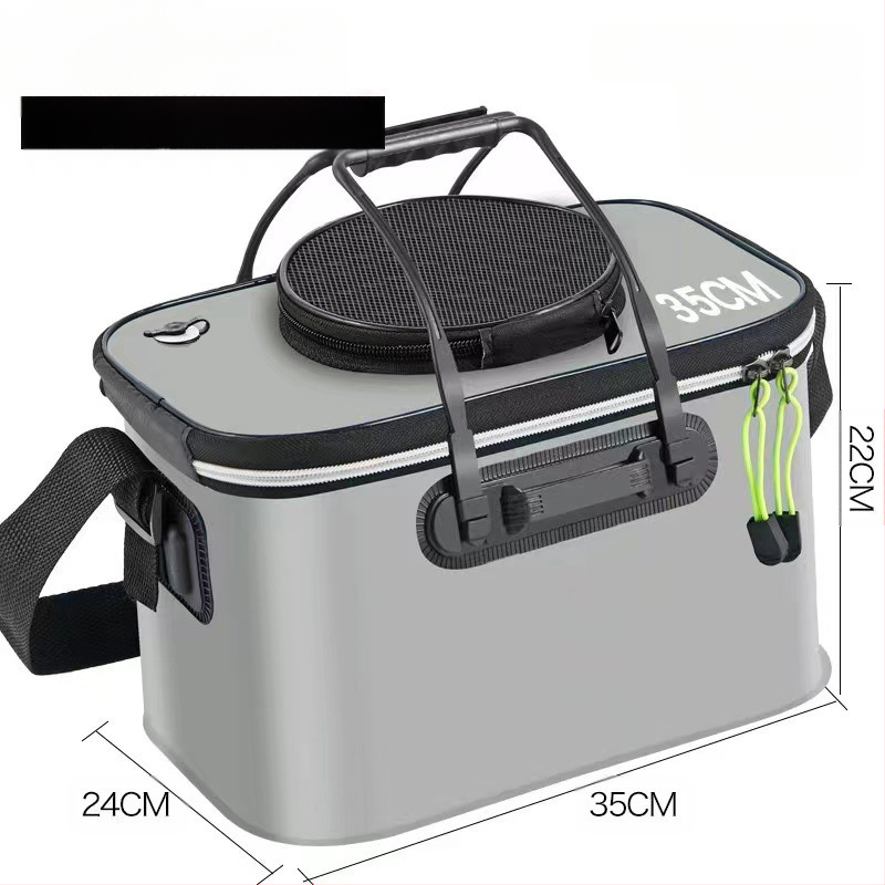 Kaasaskantav kalaämber kaanega hapnikupumbaga EVA paksendatud kalaämber eluskala kast kokkupandav kaasaskantav eluskalaämber looduslikuks kalapüügiks