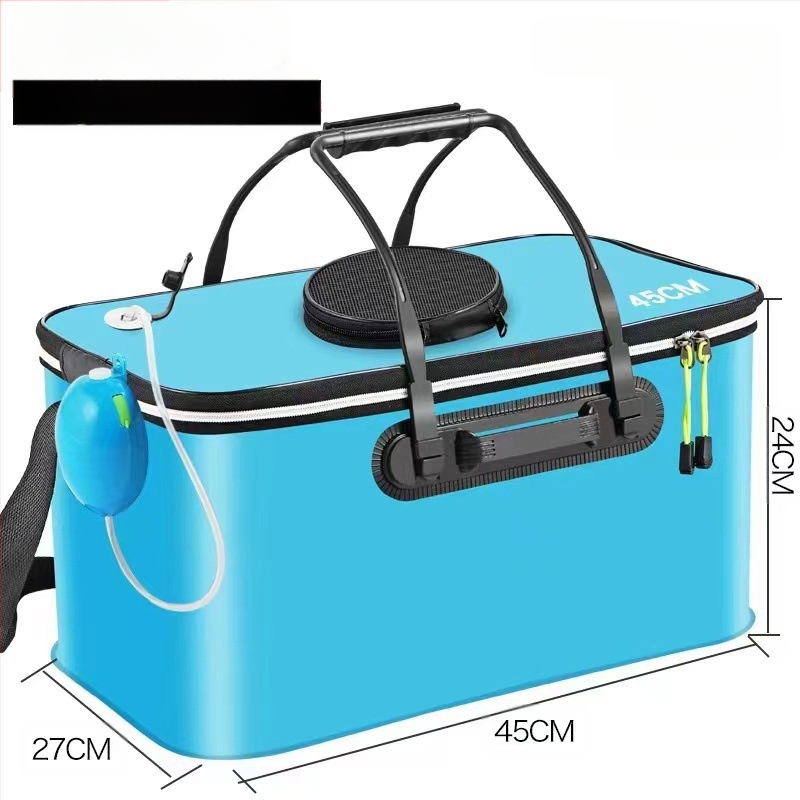 Kaasaskantav kalaämber kaanega hapnikupumbaga EVA paksendatud kalaämber eluskala kast kokkupandav kaasaskantav eluskalaämber looduslikuks kalapüügiks