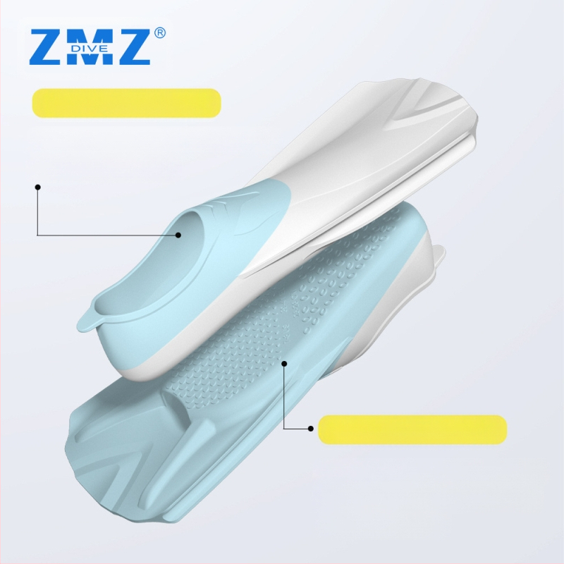 Silikoniniai plaukmenys, pritaikyti spalvotiems nardymo krūtine plaukmenims, skirti vaikų laisvojo nardymo treniruotėms