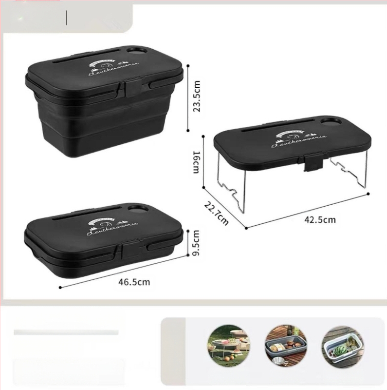 Sulankstomas lauko nešiojamas krepšys su dangčiu Nešiojamas sulankstomas spyruoklinis laikymo krepšys Maisto prekių krepšelis Iškylų krepšelis