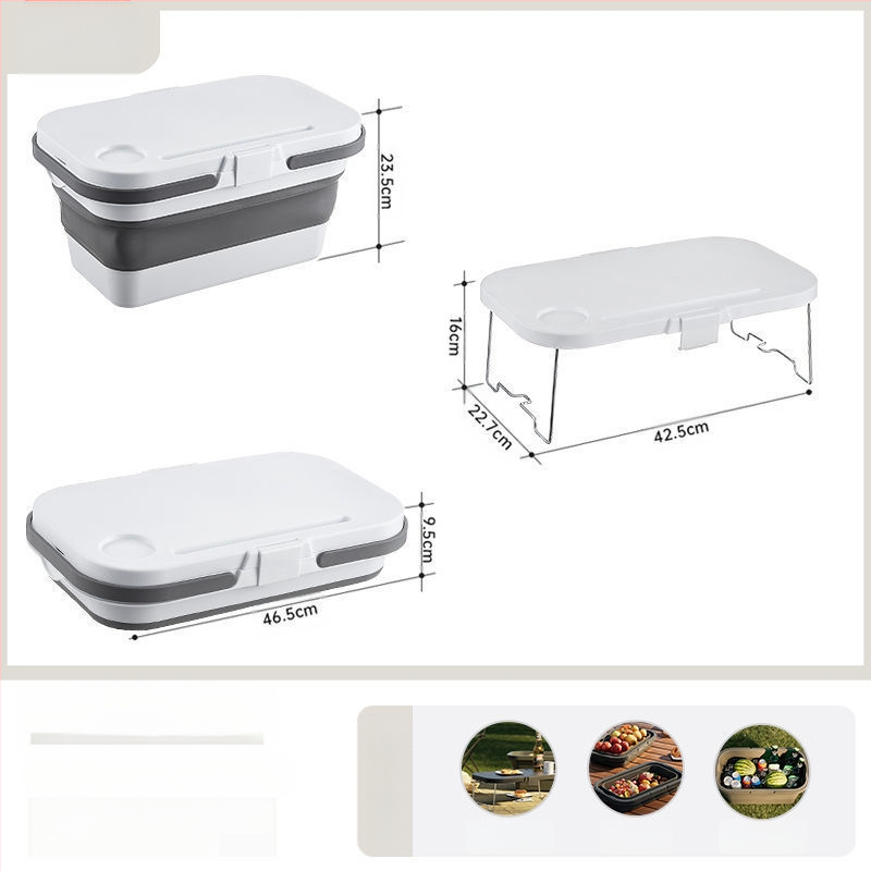 Sulankstomas lauko nešiojamas krepšys su dangčiu Nešiojamas sulankstomas spyruoklinis laikymo krepšys Maisto prekių krepšelis Iškylų krepšelis