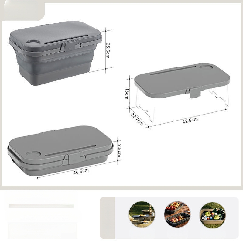 Sulankstomas lauko nešiojamas krepšys su dangčiu Nešiojamas sulankstomas spyruoklinis laikymo krepšys Maisto prekių krepšelis Iškylų krepšelis