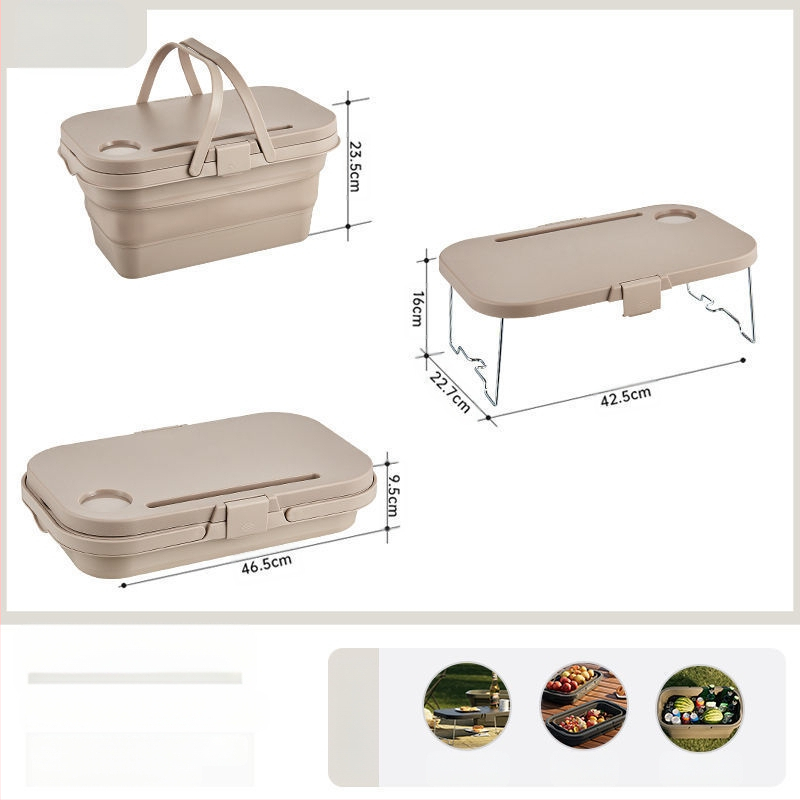 Sulankstomas lauko nešiojamas krepšys su dangčiu Nešiojamas sulankstomas spyruoklinis laikymo krepšys Maisto prekių krepšelis Iškylų krepšelis