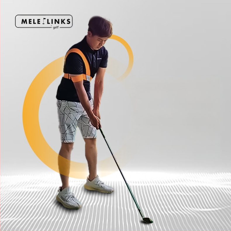 Korekcinis diržas golfo viršutinės rankos elastingas posūkio jungties diržas pradedantiesiems, pagalbiniai golfo sūpynių treniruočių įtaisas