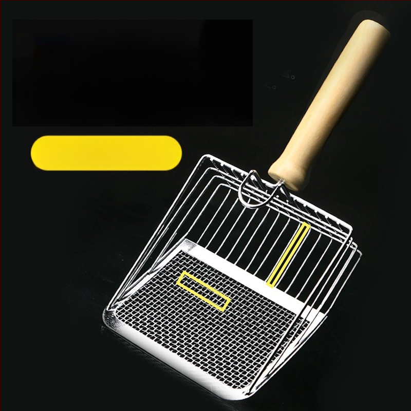 Kačių kraiko kastuvas, smulkių skylučių kastuvas, didelis metalinis nerūdijančio plieno kačių išmatų kastuvas, bentonito rūdos kačių kraiko kastuvo pagrindo artefaktas