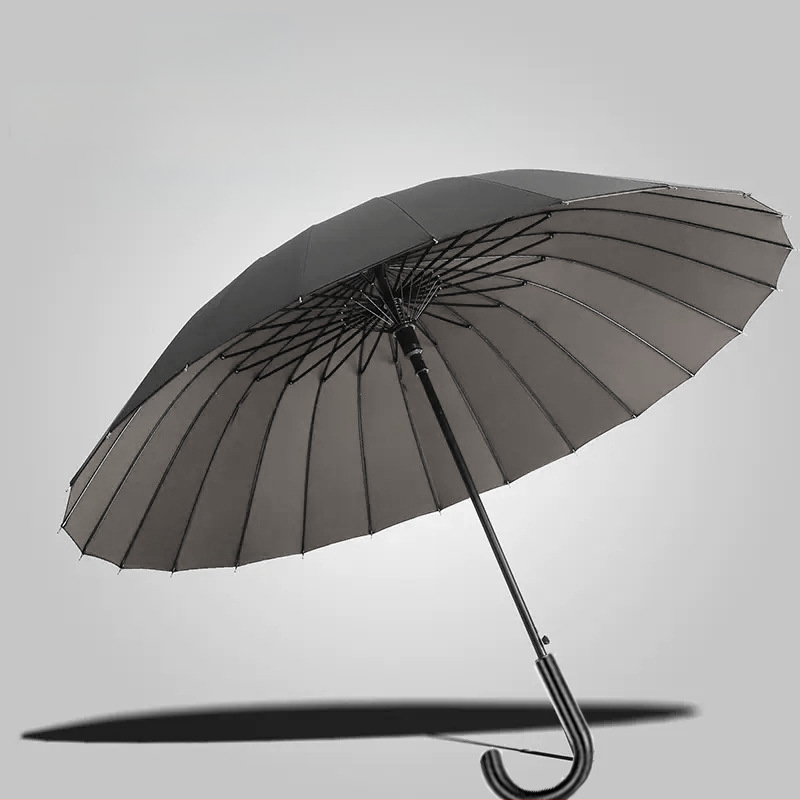 24-dielny automatický dáždnik s dvojitým hákom a rovnou tyčou, veľkoobchodný slnečný dáždnik, reklamný dáždnik na mieru, vetruodolný, obchodný dáždnik s dlhou rukoväťou
