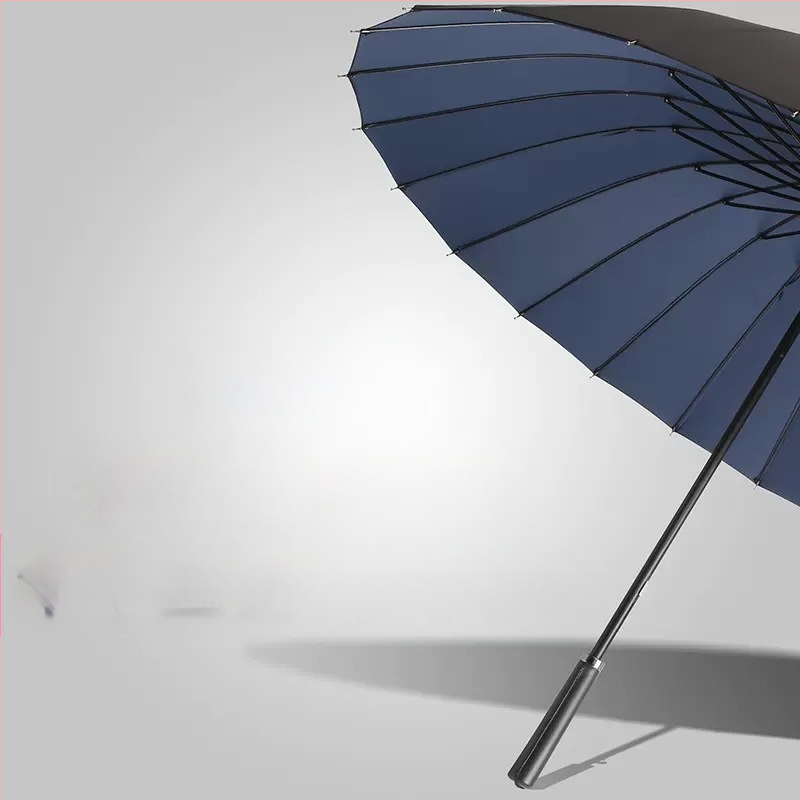 24-dielny automatický dáždnik s dvojitým hákom a rovnou tyčou, veľkoobchodný slnečný dáždnik, reklamný dáždnik na mieru, vetruodolný, obchodný dáždnik s dlhou rukoväťou