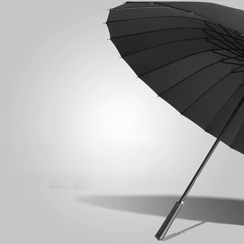 24-dielny automatický dáždnik s dvojitým hákom a rovnou tyčou, veľkoobchodný slnečný dáždnik, reklamný dáždnik na mieru, vetruodolný, obchodný dáždnik s dlhou rukoväťou