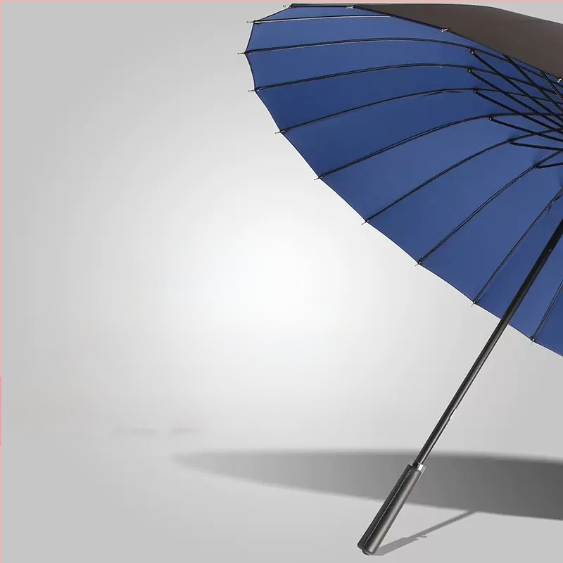 24-dielny automatický dáždnik s dvojitým hákom a rovnou tyčou, veľkoobchodný slnečný dáždnik, reklamný dáždnik na mieru, vetruodolný, obchodný dáždnik s dlhou rukoväťou