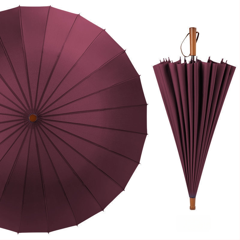 24-dielny automatický dáždnik s dvojitým hákom a rovnou tyčou, veľkoobchodný slnečný dáždnik, reklamný dáždnik na mieru, vetruodolný, obchodný dáždnik s dlhou rukoväťou