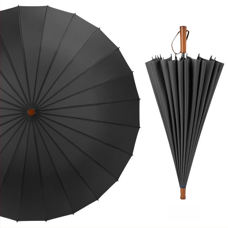 24-dielny automatický dáždnik s dvojitým hákom a rovnou tyčou, veľkoobchodný slnečný dáždnik, reklamný dáždnik na mieru, vetruodolný, obchodný dáždnik s dlhou rukoväťou
