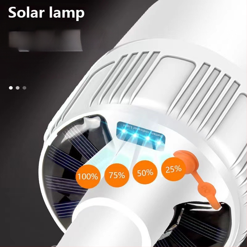 Saulės energija įkraunamas LED avarinis apšvietimas Naktinio turgaus mobiliojo prekystalio kempingo šviestuvas Lauko apšvietimas Pakabinamas šviestuvas Nuotolinio valdymo lemputė